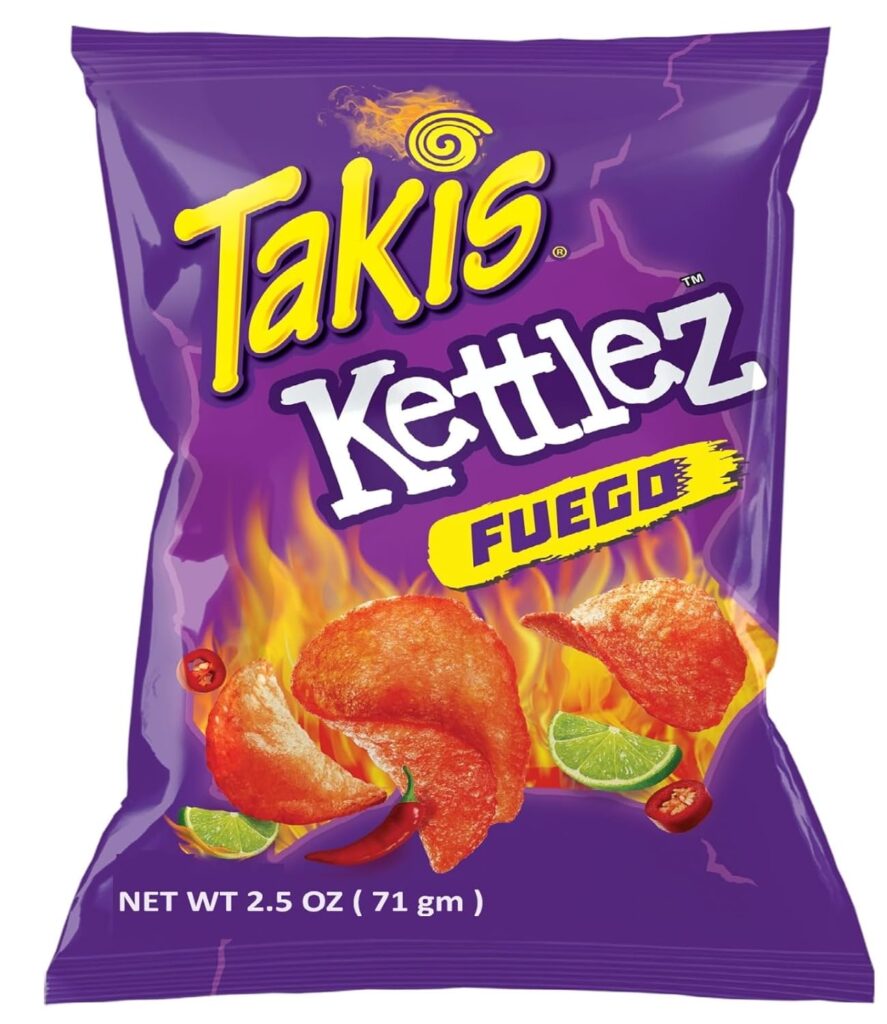Takis Fuego Kettlez Hot Chili Pepper & Lime Potato Chips With Spicy And Crunchy Twist | 71gm | Imported & original | In best quality