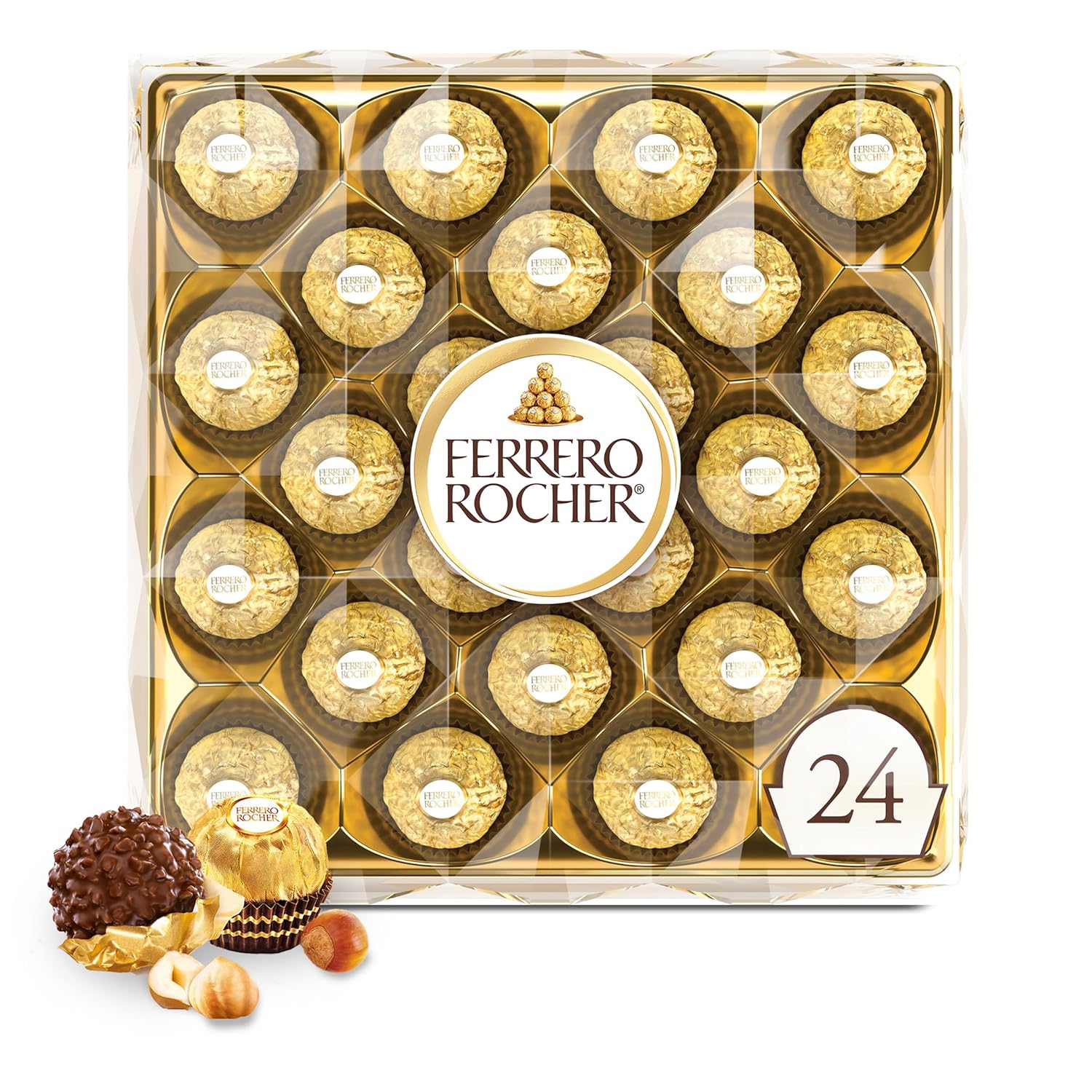 Ferrero Rocher Gourmet Milk Chocolate Hazelnut | Chocolate Gift Box| Individually Wrapped | 24 pieces | 300g | Imported & original in best quality