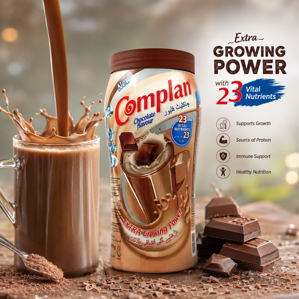 Complan Chocolate Flavor Extra Growing Powder Jar with essential nutrients | 400g| Imported | In best and original quality