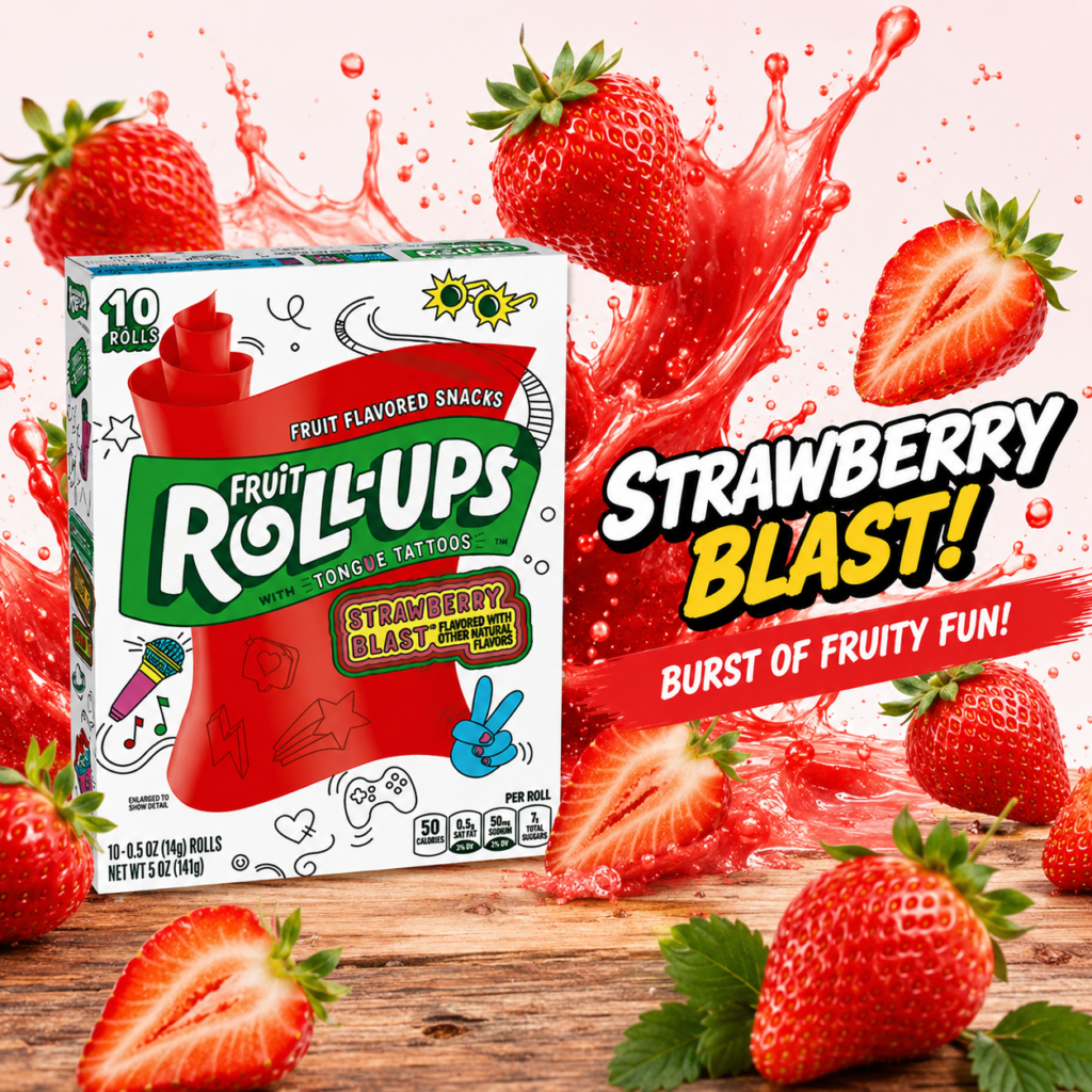 Fruit Roll Ups Strawberry blast, 10 Rolls inside| 141g | Imported (From USA) | In best and original quality