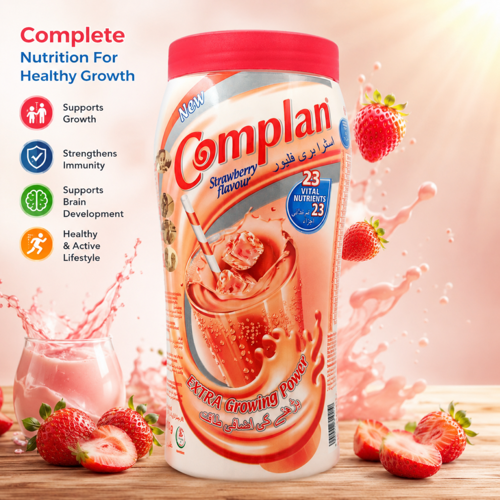 Complan Strawberry Chocolate flavor powder Jar | Fast growing with Essential nutrient | 400g | Imported In best and original quality